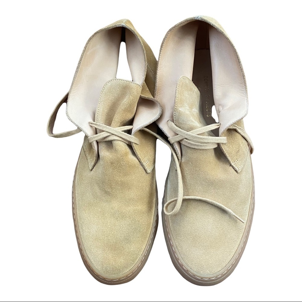 Common Projects Chukka suede lace-up boots tan golden camel  shoes Excellent co